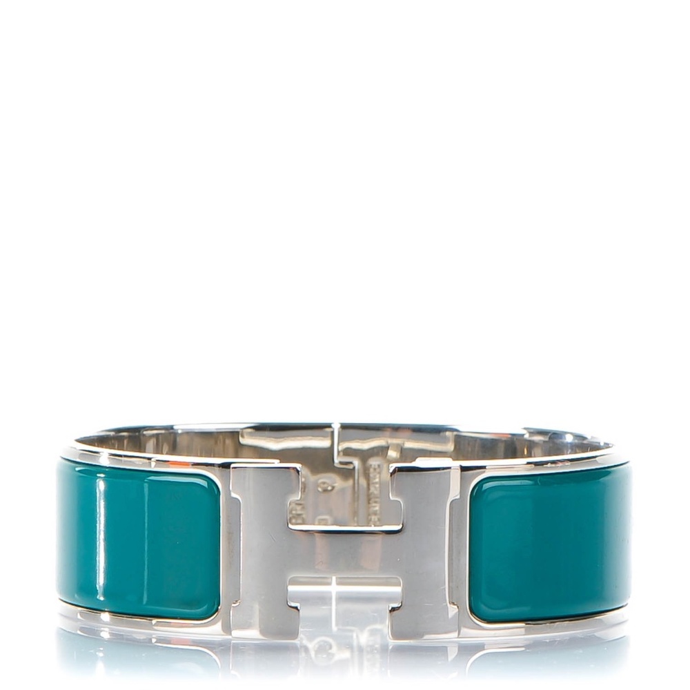 HERMES  Enamel Wide Clic Clac H Bracelet GM Veronese